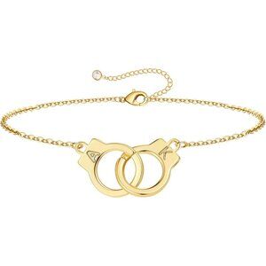 Initial Handcuff Bracelets Women Girls Gold Plated Personalized Gift Jewelry